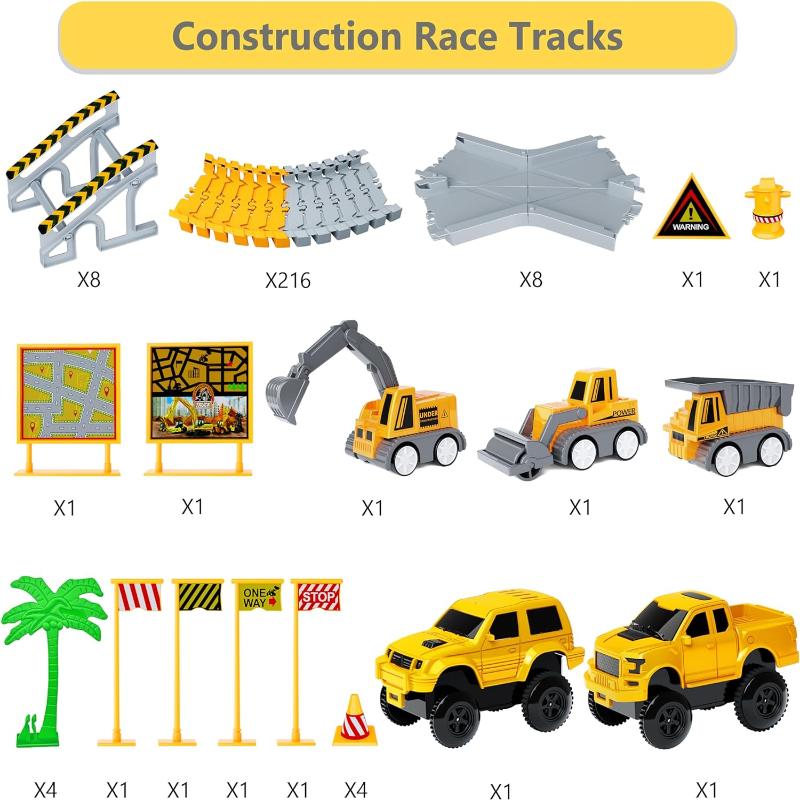 [Hot] 236 Pcs Construction Race Tracks Toy