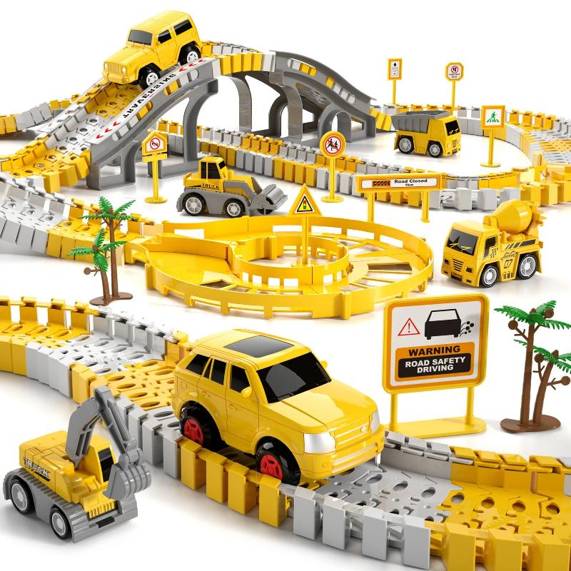 [Hot] 236 Pcs Construction Race Tracks Toy