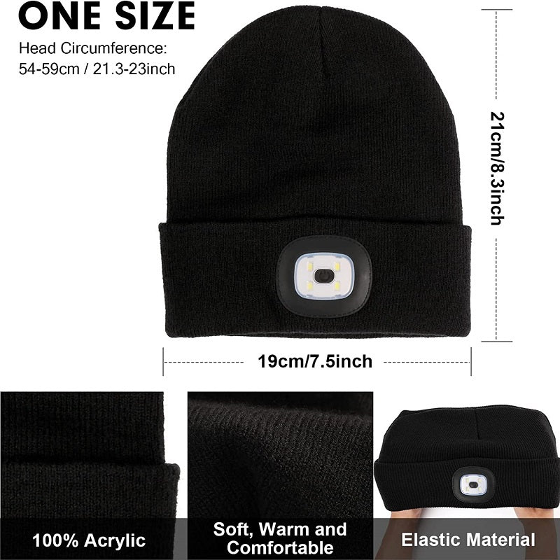 🔥[BUY 3 GET 1 FREE] Rechargeable LED Beanie Hat